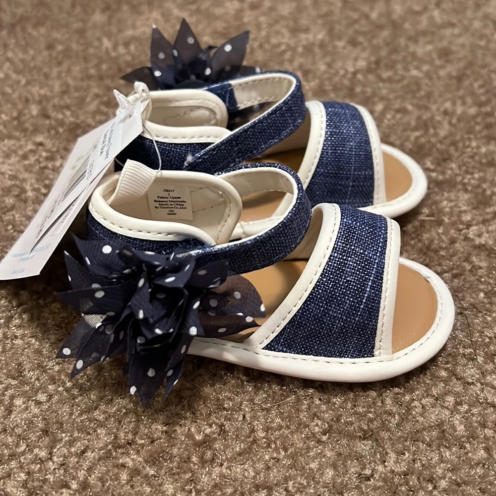 3-6 month navy blue sandals